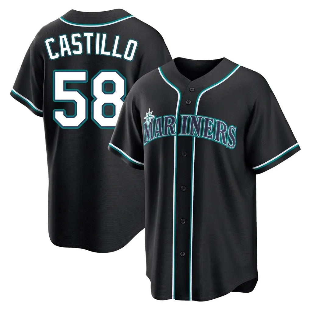 CAdoa S.Mariners #58 Luis Castillo Player Black Fashion Home Limited Stitched Jerseys