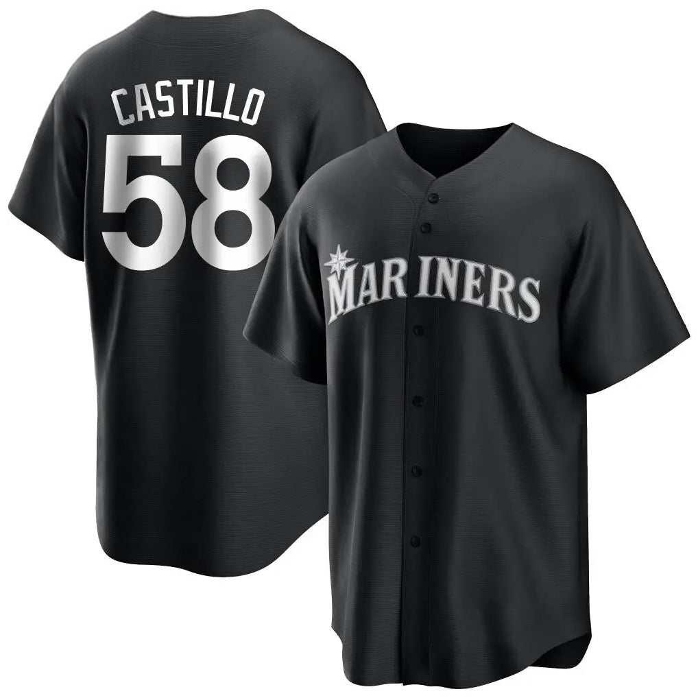 CAdoa S.Mariners #58 Luis Castillo Player Black Home Limited Stitched Jerseys
