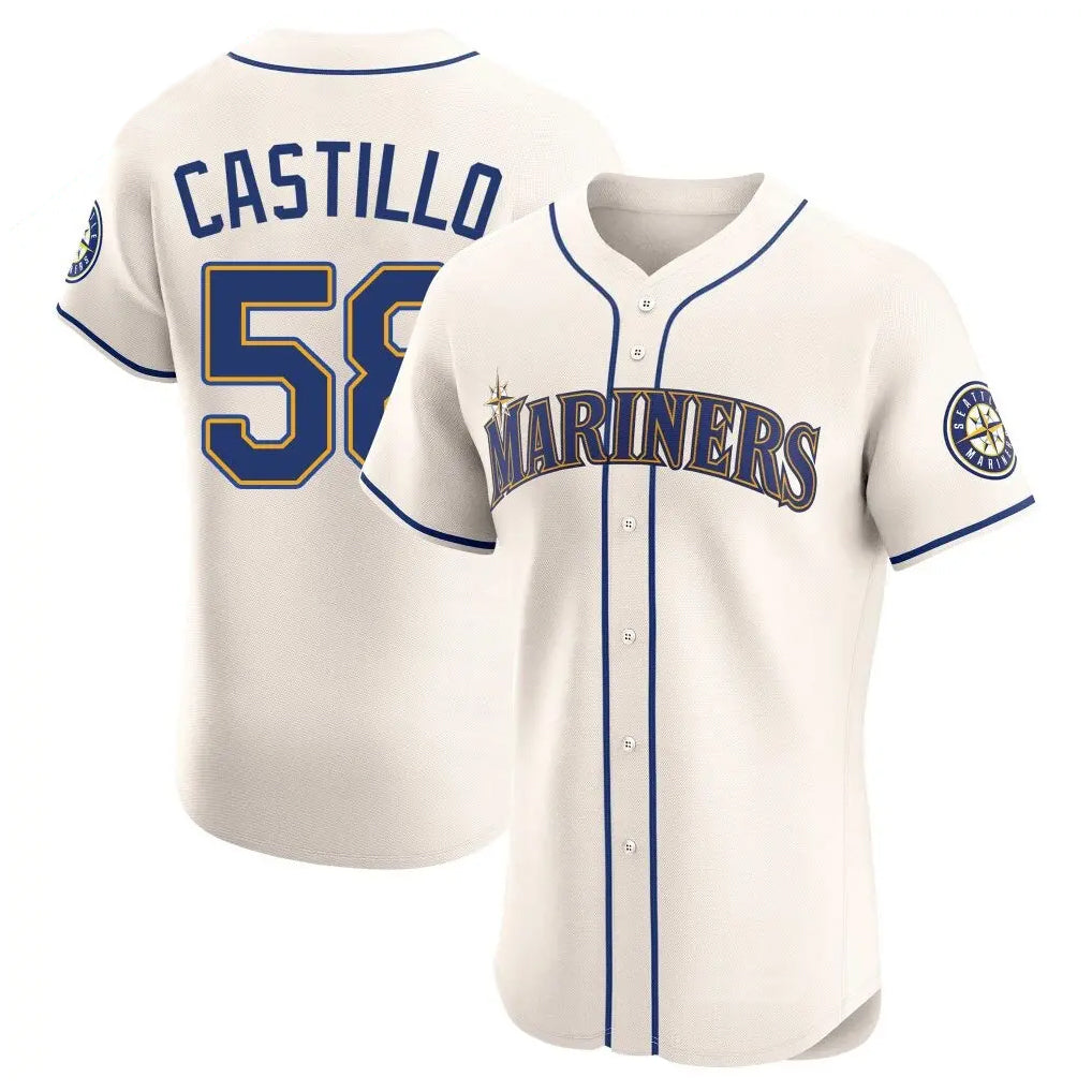 CAdoa S.Mariners #58 Luis Castillo Player Cream Home Limited Elite Stitched Jerseys