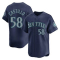 CAdoa S.Mariners #58 Luis Castillo Player Navy Home Limited Stitched Jerseys