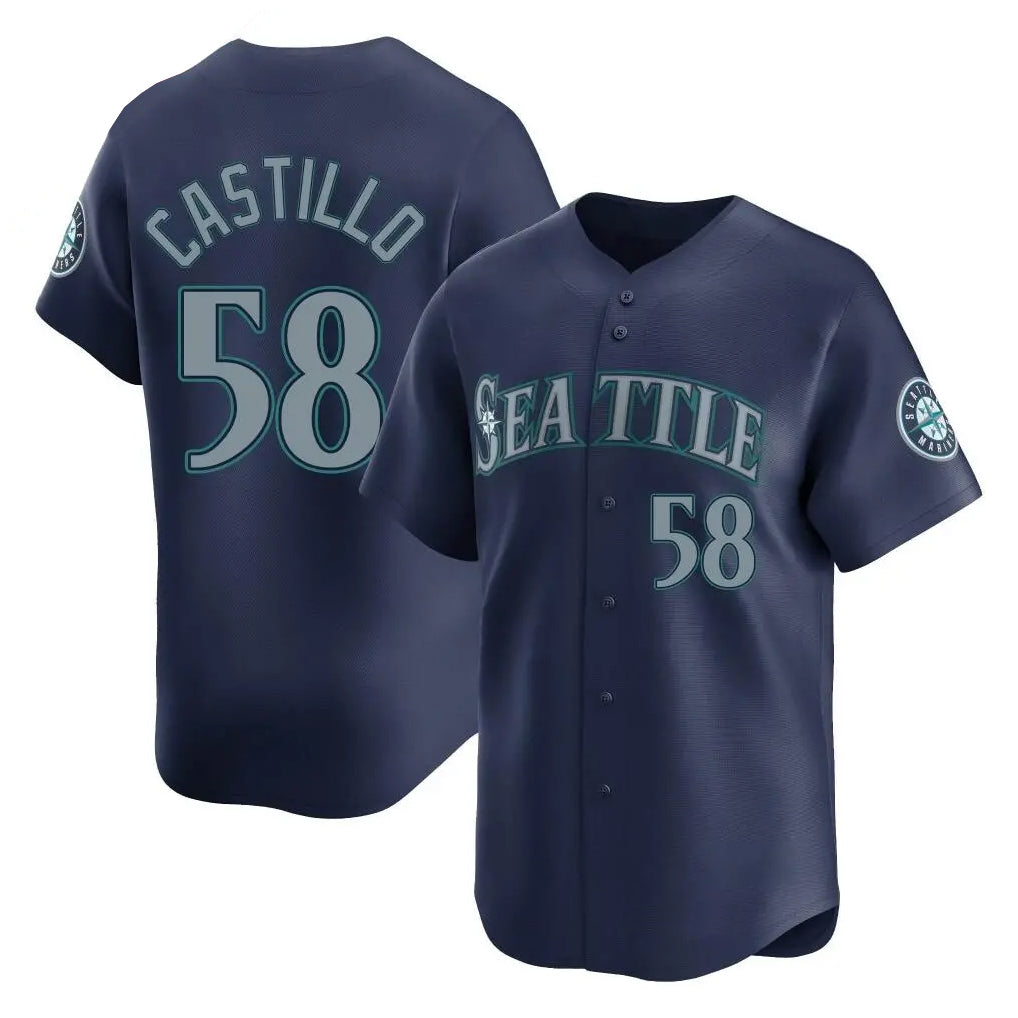 CAdoa S.Mariners #58 Luis Castillo Player Navy Home Limited Stitched Jerseys