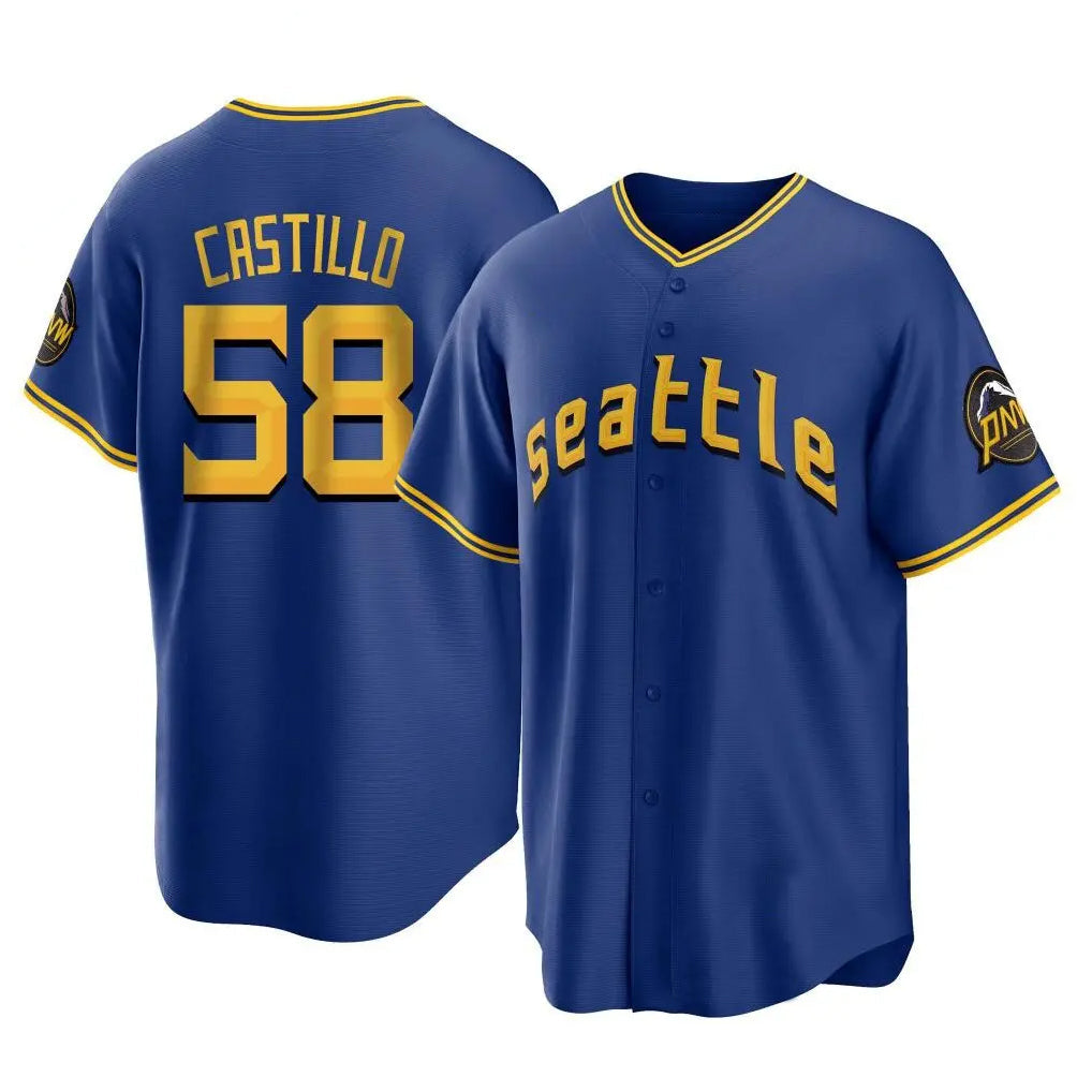 CAdoa S.Mariners #58 Luis Castillo Player Royal City Connect Home Game Stitched Jerseys