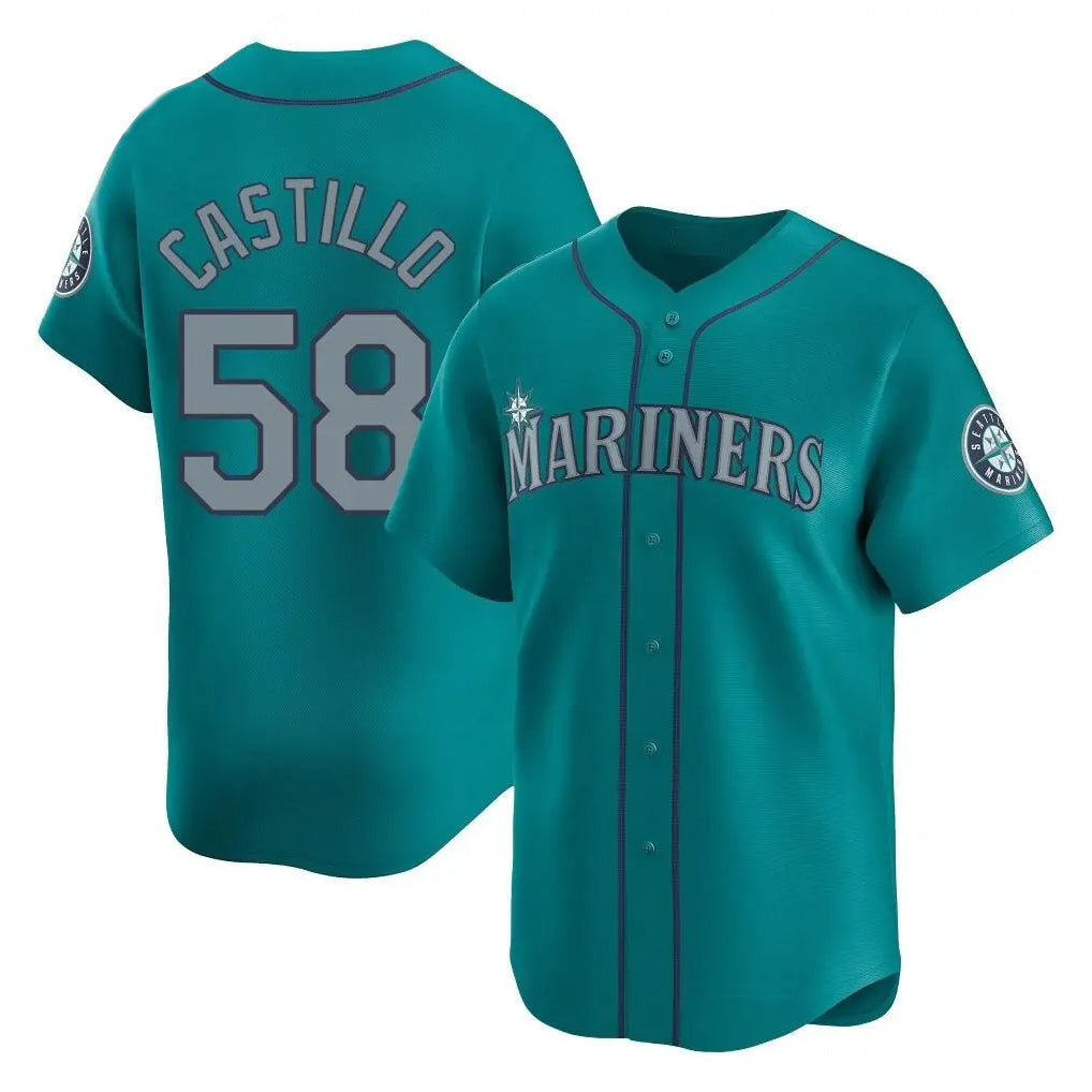 CAdoa S.Mariners #58 Luis Castillo Player Teal Home Limited Stitched Jerseys