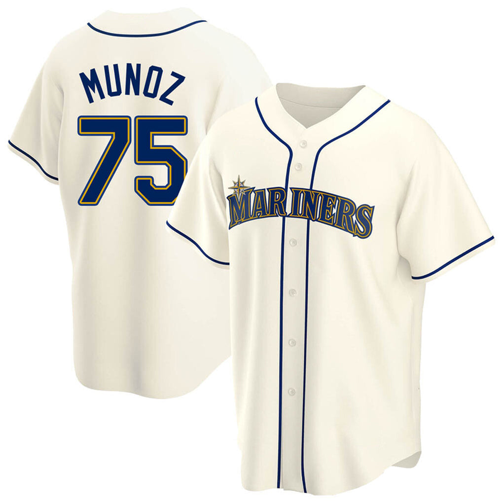 CAdoa S.Mariners #75 Andres Munoz Player Cream Home Game Stitched Jerseys