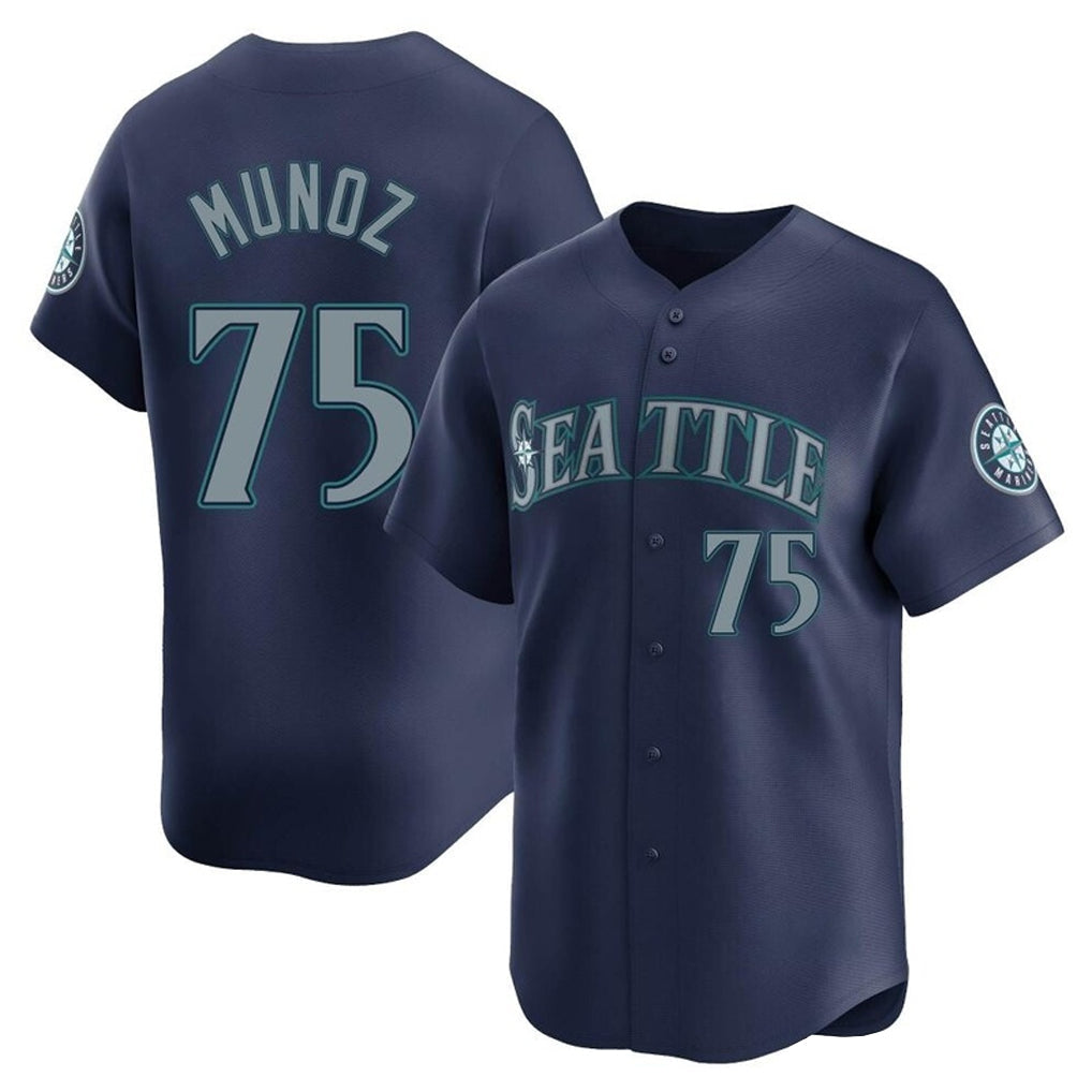 CAdoa S.Mariners #75 Andres Munoz Player Navy Home Limited Stitched Jerseys
