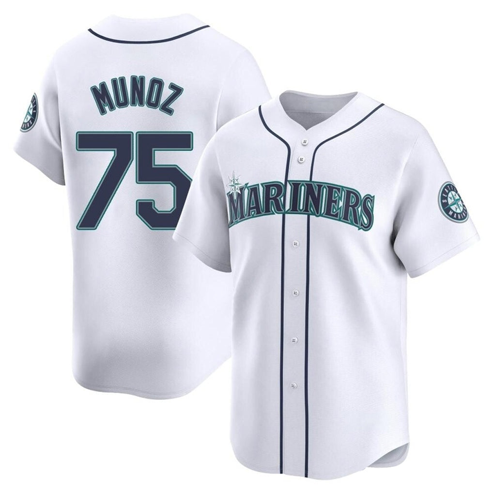 CAdoa S.Mariners #75 Andres Munoz Player White Home Limited Stitched Jerseys
