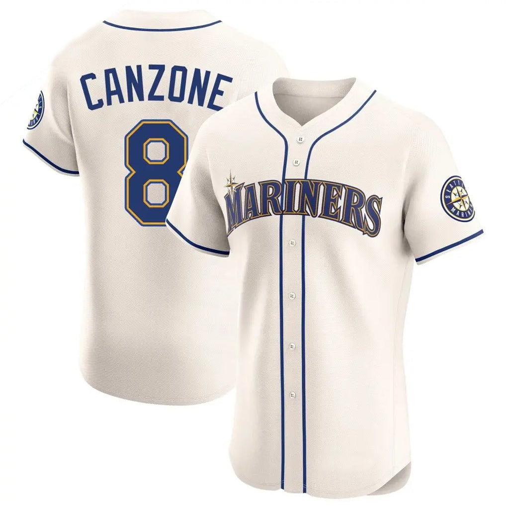CAdoa S.Mariners #8 Dominic Canzone Player Cream Home Limited Elite Stitched Jerseys