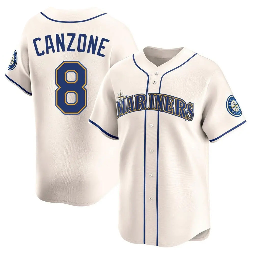 CAdoa S.Mariners #8 Dominic Canzone Player Cream Home Limited Stitched Jerseys
