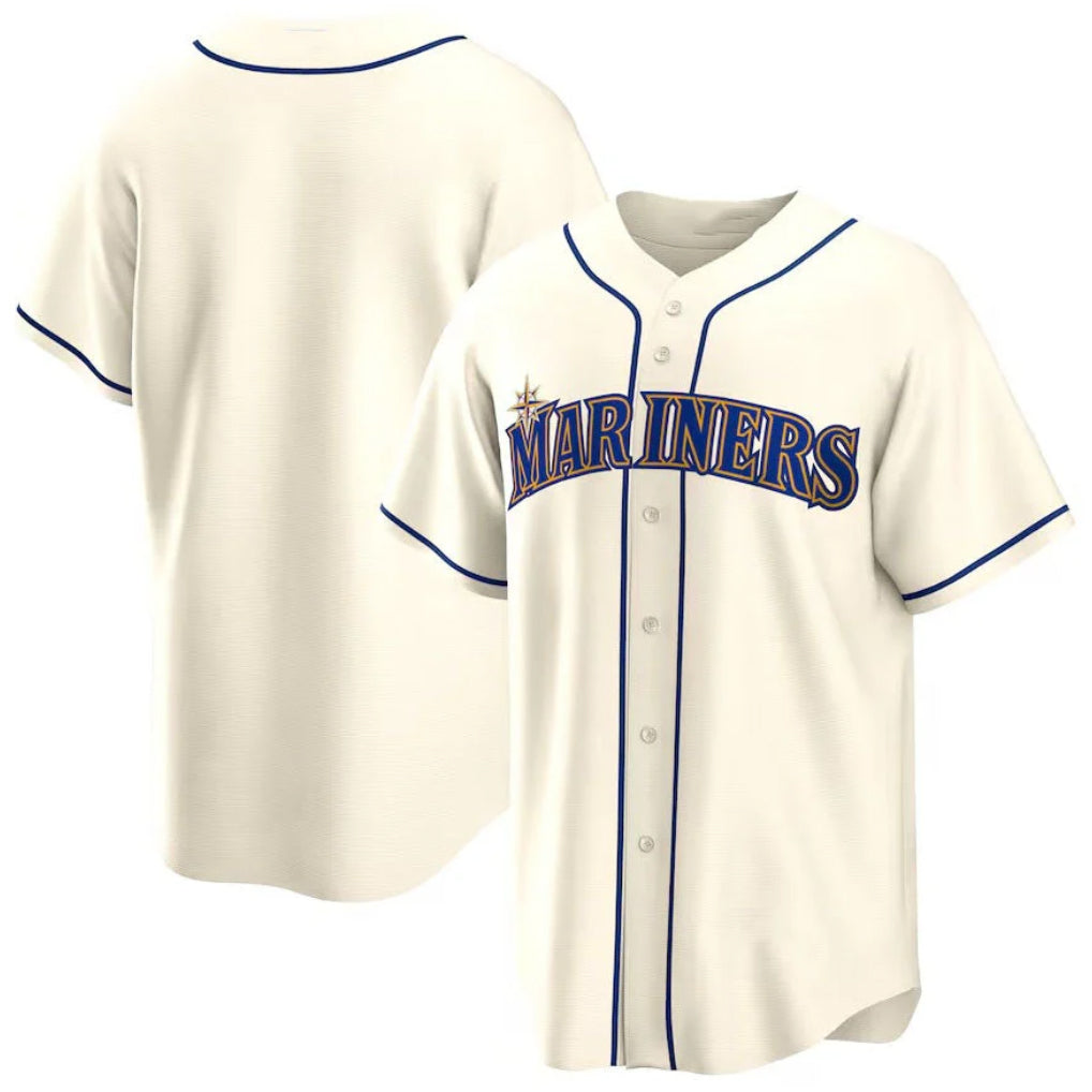 CAdoa S.Mariners Blank Player Cream Home Game Stitched Jerseys