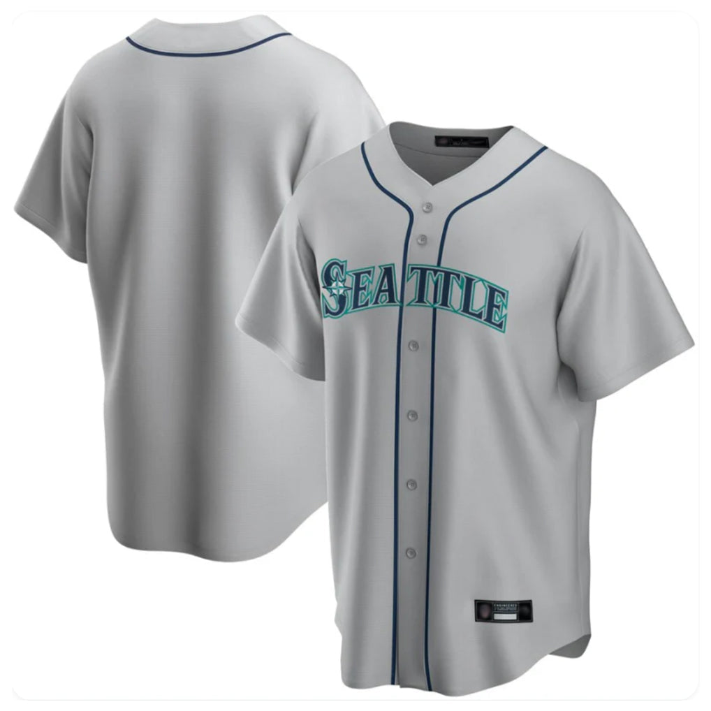 CAdoa S.Mariners Blank Player Gray Home Game Stitched Jerseys