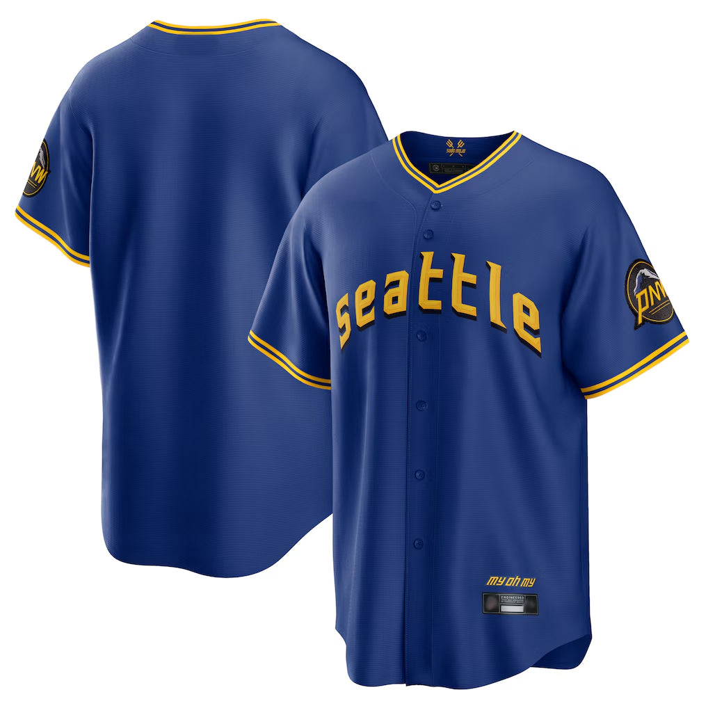 CAdoa S.Mariners Blank Player Royal City Connect Home Game Stitched Jerseys