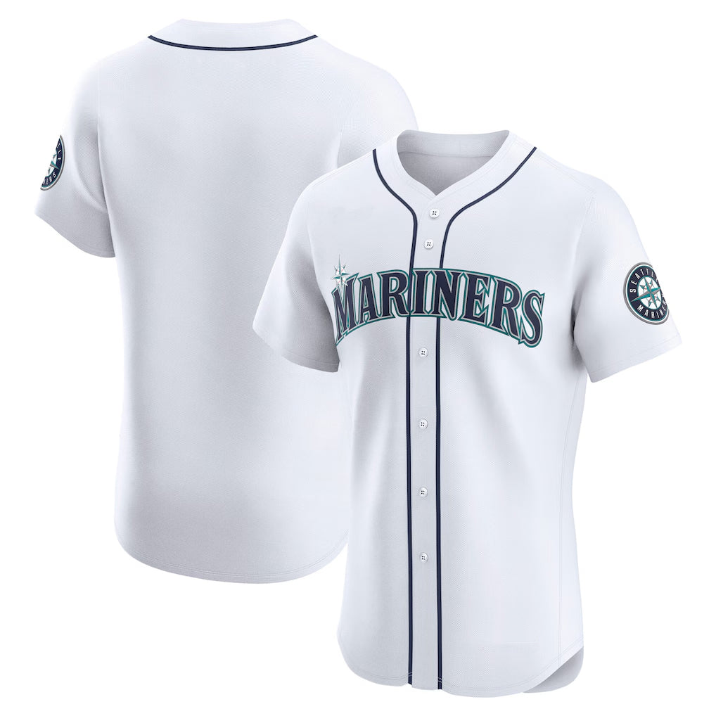 CAdoa S.Mariners Blank Player White Home Limited Elite Stitched Jerseys