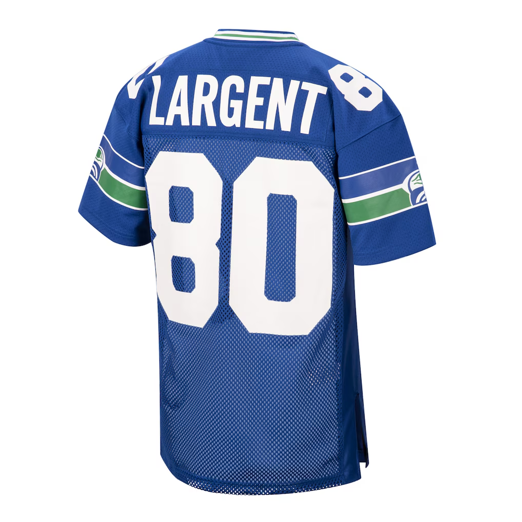 CAdoa S.Seahawks 1985 #80 Steve Largent Mitchell & Ness Royal Authentic Throwback Retired Player Stitched Puhic Jersey