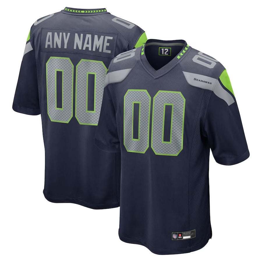 CAdoa Custom S.Seahawks Home Game Stitched Jerseys