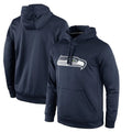 CAdoa S.Seahawks Navy LOGO Pullover Hoodies Game Blank Player Stitched Jerseys