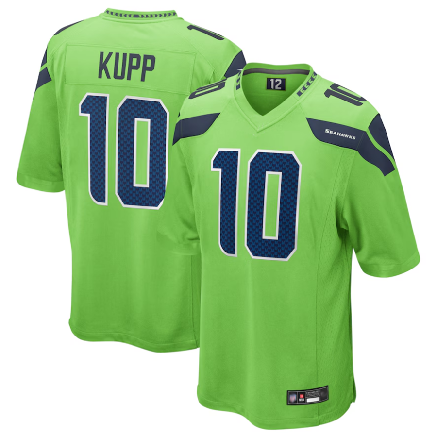 CAdoa S.Seahawks #10 Cooper Kupp Player Green Game Replica Stitched Jerseys