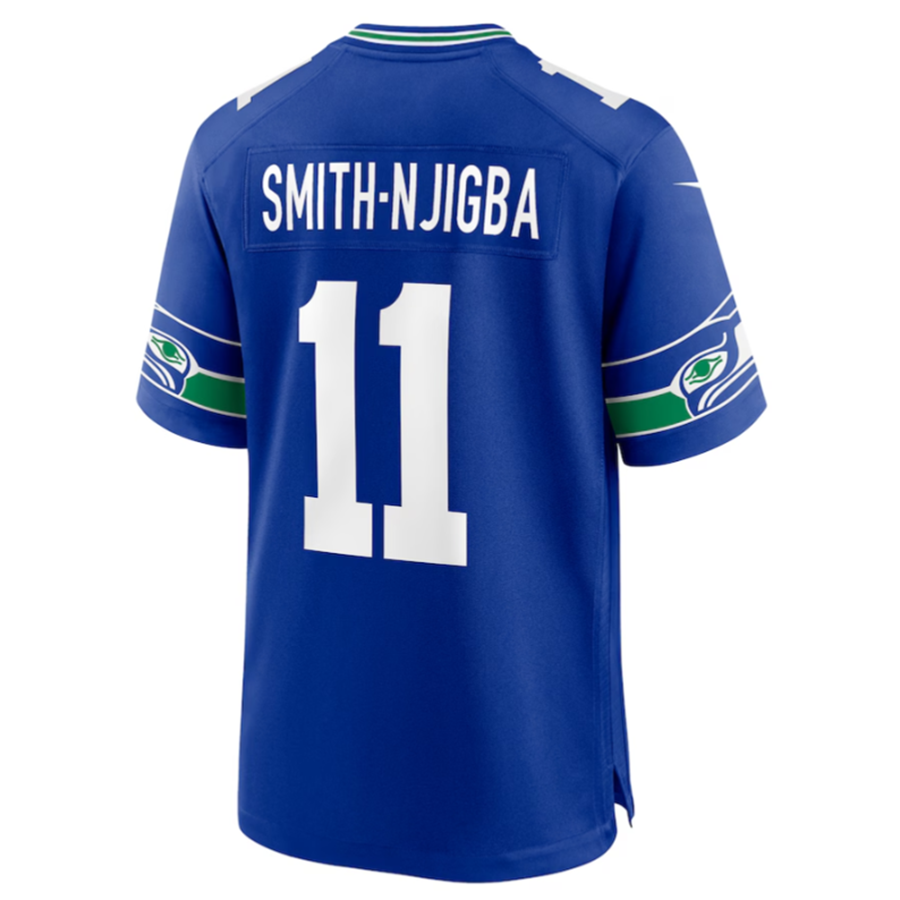 CAdoa S.Seahawks #11 Jaxon Smith-Njigba Royal Throwback Player Game Jersey American Stitched Jerseys