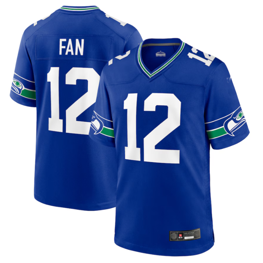 CAdoa S.Seahawks #12 12s Royal Throwback Player Game Jersey Stitched American Stitched Jerseys