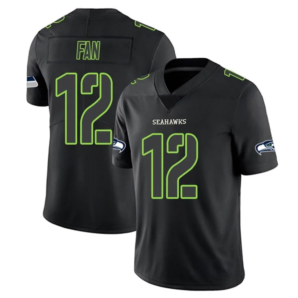 CAdoa S.Seahawks #12 12th Fan Player Black Impact Limited Home Game Stitched Jerseys