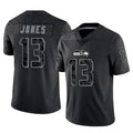 CAdoa S.Seahawks #13 Ernest Jones IV Player Black Limited Reflective Home Game Stitched Jerseys