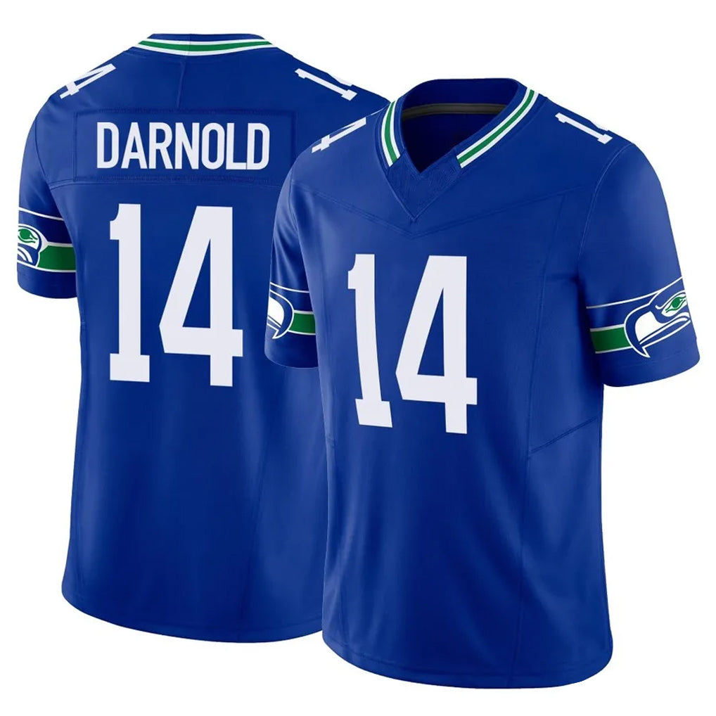 CAdoa S.Seahawks #14 Sam Darnold Player Royal Limited Throwback Vapor F.U.S.E. Home Game Stitched Jerseys