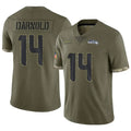 CAdoa S.Seahawks #14 Sam Darnold Player Salute to Service Olive Football Jerseys
