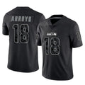 CAdoa S.Seahawks #18 Elijah Arroyo Player Black Limited Reflective Home Game Stitched Jerseys