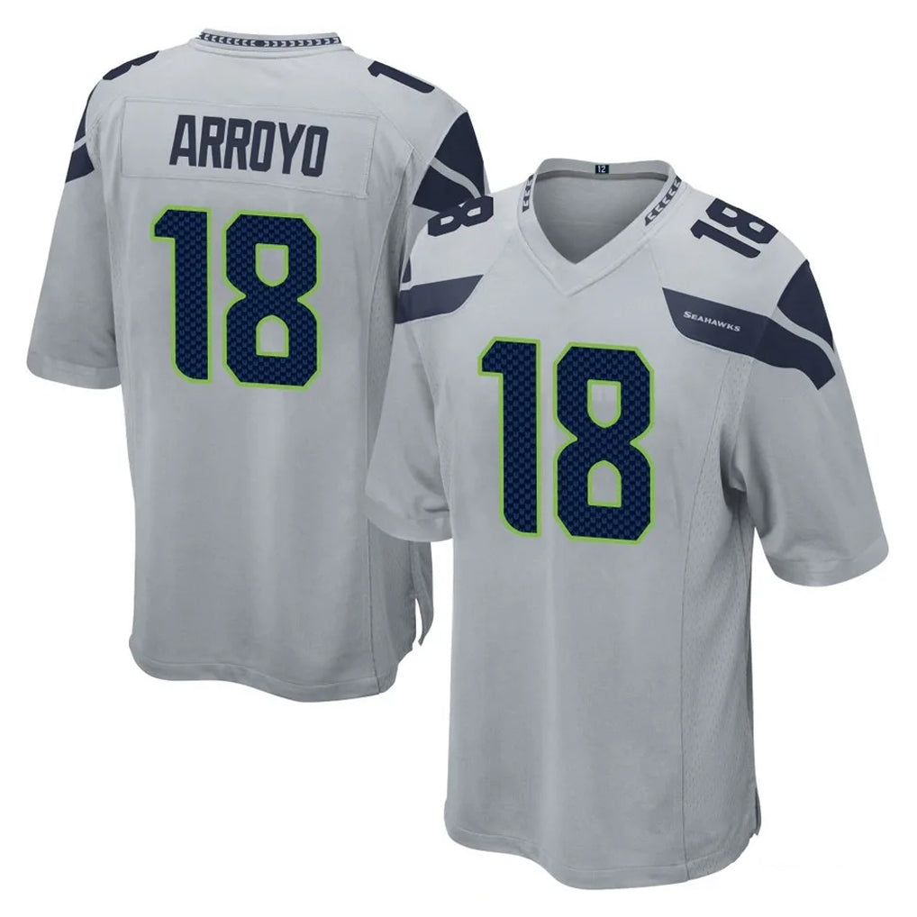 CAdoa S.Seahawks #18 Elijah Arroyo Player Gray Home Game Stitched Jerseys