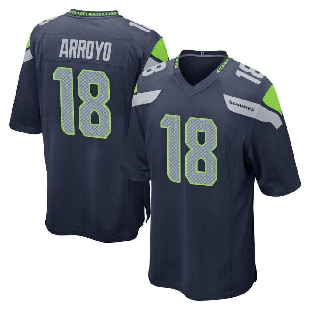 CAdoa S.Seahawks #18 Elijah Arroyo Player Navy Home Game Stitched Jerseys