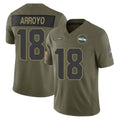 CAdoa S.Seahawks #18 Elijah Arroyo Player Olive 2025 Salute To Service Limited Home Game Stitched Jerseys