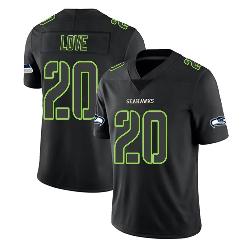 CAdoa S.Seahawks #20 Julian Love Player Black Impact Limited Home Game Stitched Jerseys