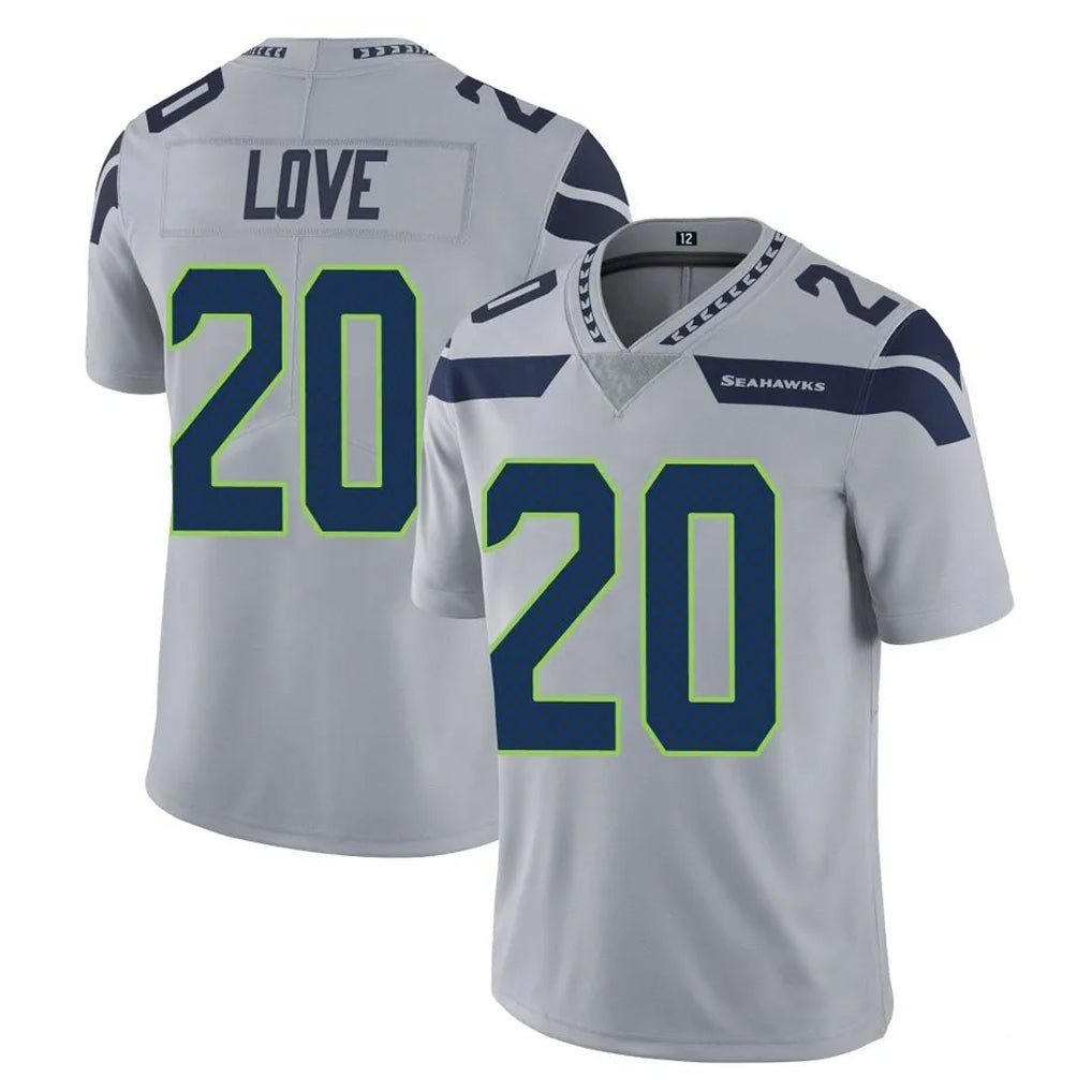CAdoa S.Seahawks #20 Julian Love Player Gray Limited Vapor Untouchable Home Game Stitched Jerseys