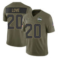 CAdoa S.Seahawks #20 Julian Love Player Olive 2025 Salute To Service Limited Home Game Stitched Jerseys