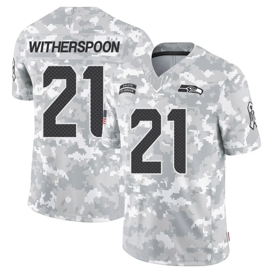 CAdoa S.Seahawks #21 Devon Witherspoon Player Arctic Camo Salute to Service Limited Stitched Jerseys