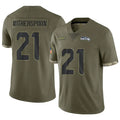 CAdoa S.Seahawks #21 Devon Witherspoon Player Salute to Service Olive Stitched Jerseys