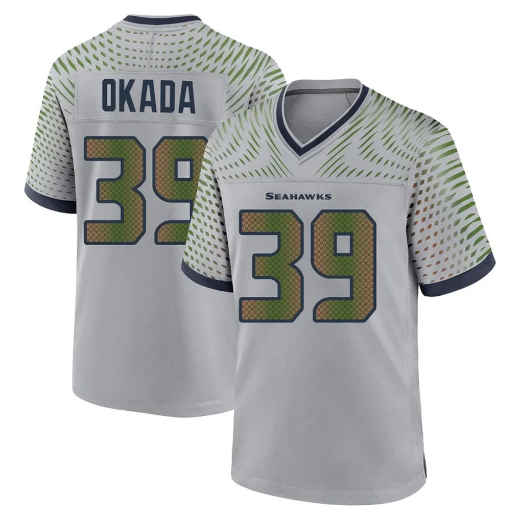 CAdoa S.Seahawks #39 Ty Okada Player Grey 2025 Rivalries Collection Home Game Stitched Jerseys