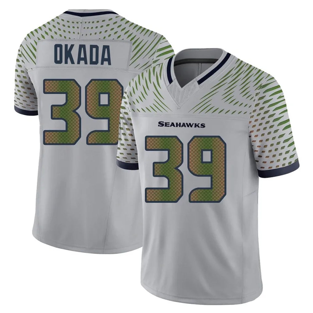 CAdoa S.Seahawks #39 Ty Okada Player Grey Limited 2025 Rivalries Collection Home Game Stitched Jerseys