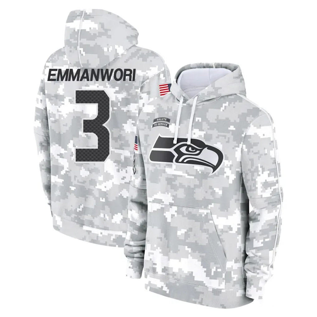 CAdoa S.Seahawks #3 Nick Emmanwori Player Arctic Camo Limited Salute to Service Pullover Hoodies Game Stitched Jerseys