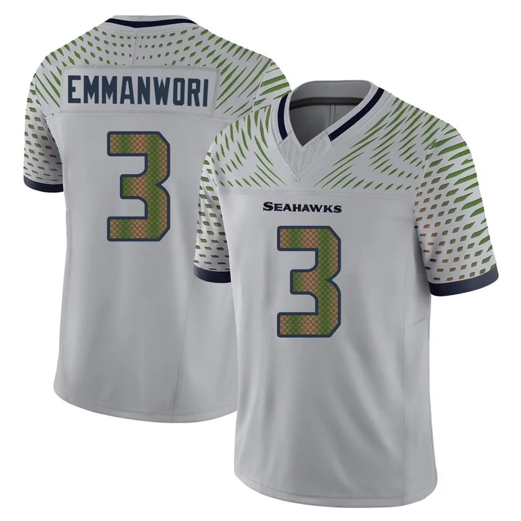 CAdoa S.Seahawks #3 Nick Emmanwori Player Grey Limited 2025 Rivalries Collection Home Game Stitched Jerseys