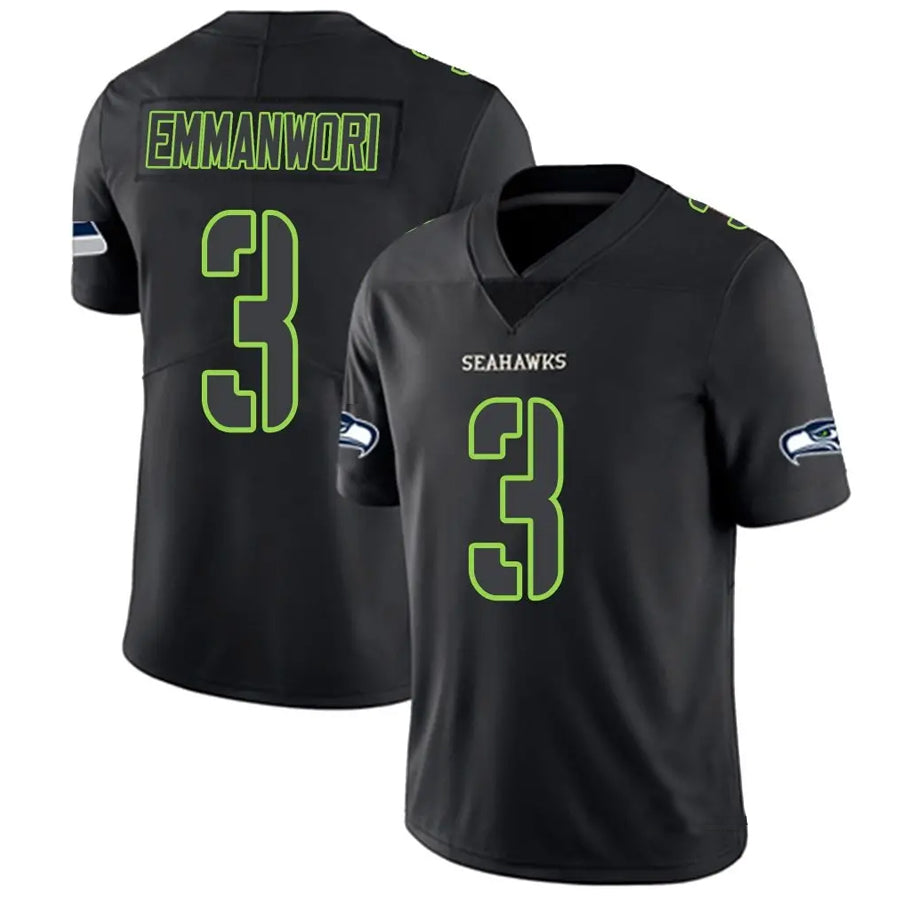CAdoa S.Seahawks #3 Nick Emmanwori Player Limited Black Impact Football Jerseys