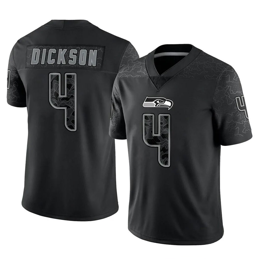 CAdoa S.Seahawks #4 Michael Dickson Player Black Limited Reflective Home Game Stitched Jerseys