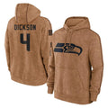 CAdoa S.Seahawks #4 Michael Dickson Player Brown Limited Salute to Service Pullover Hoodies Game Stitched Jerseys