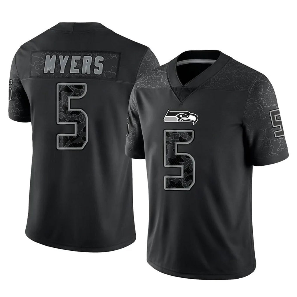 CAdoa S.Seahawks #5 Jason Myers Player Black Limited Reflective Home Game Stitched Jerseys