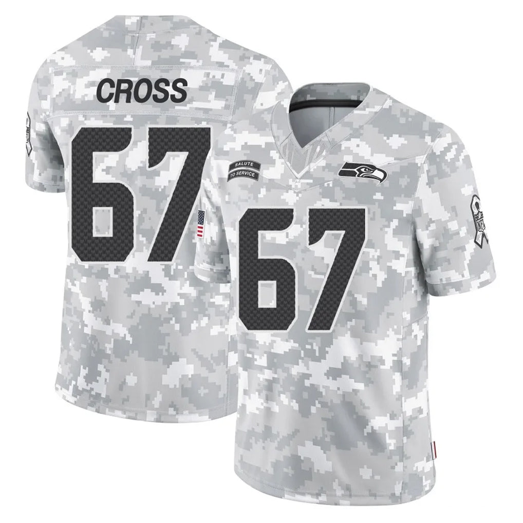 CAdoa S.Seahawks #67 Charles Cross Player Arctic Camo Limited Salute To Service Home Game Stitched Jerseys