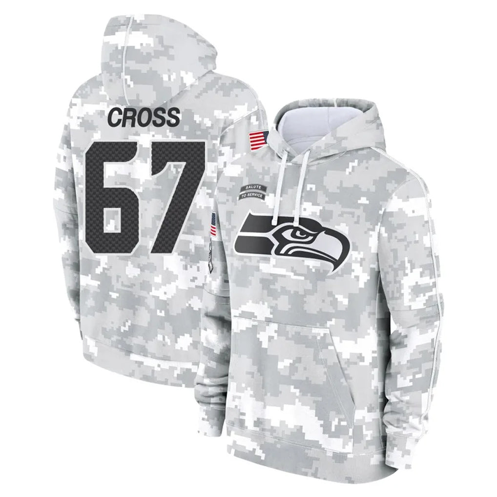 CAdoa S.Seahawks #67 Charles Cross Player Arctic Camo Limited Salute to Service Pullover Hoodies Game Stitched Jerseys
