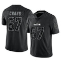 CAdoa S.Seahawks #67 Charles Cross Player Black Limited Reflective Home Game Stitched Jerseys