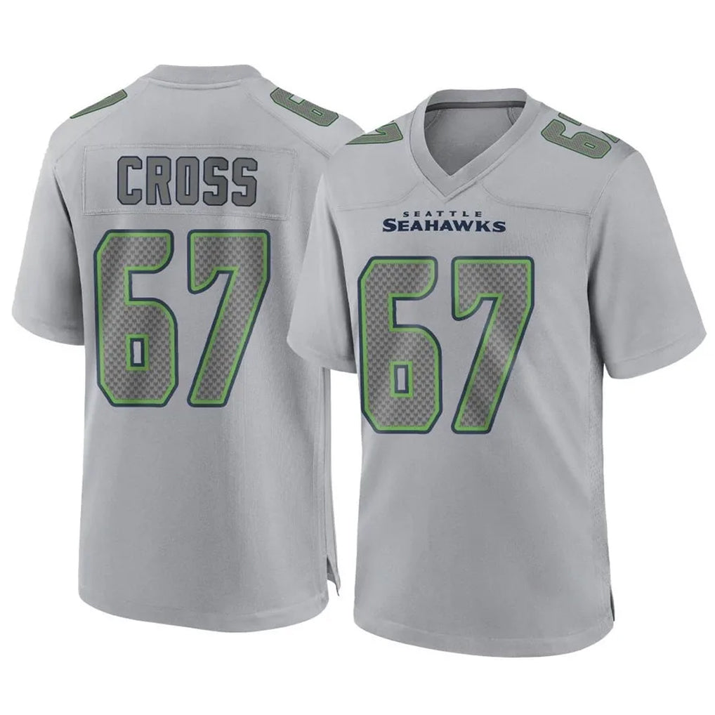 CAdoa S.Seahawks #67 Charles Cross Player Gray Atmosphere Fashion Home Game Stitched Jerseys