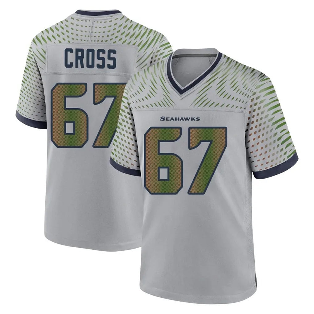 CAdoa S.Seahawks #67 Charles Cross Player Grey 2025 Rivalries Collection Home Game Stitched Jerseys