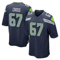 CAdoa S.Seahawks #67 Charles Cross Player Navy Home Game Stitched Jerseys