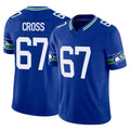 CAdoa S.Seahawks #67 Charles Cross Player Royal Limited Throwback Vapor F.U.S.E. Home Game Stitched Jerseys